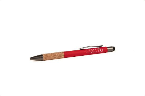 Imagem de Esferográfica em alumínio e cortiça - Vermelha