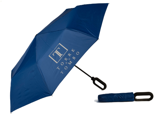 Imagem de Guarda-chuva Retrátil com pega mosquetão-Azul